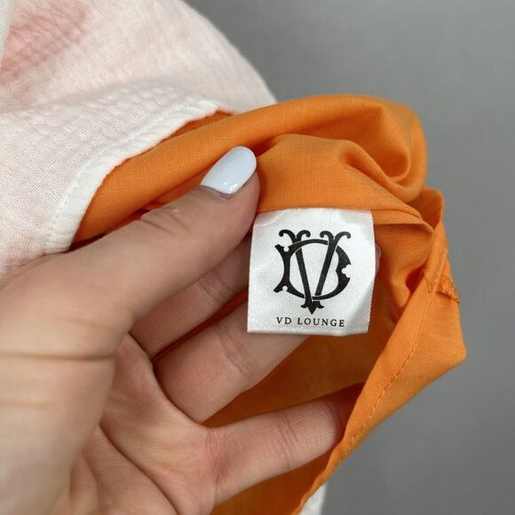 Victoria Dunn VD Lounge Long Island Tiered Dress Womens Large Orange Gauze Beach - Picture 6 of 12